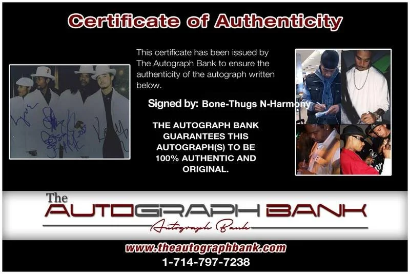 Bone Thugs-N-Harmony — Bone-Thugs N-Harmony authentic signed rap 8x10 photo W/Certificate Autograph 107, image 2