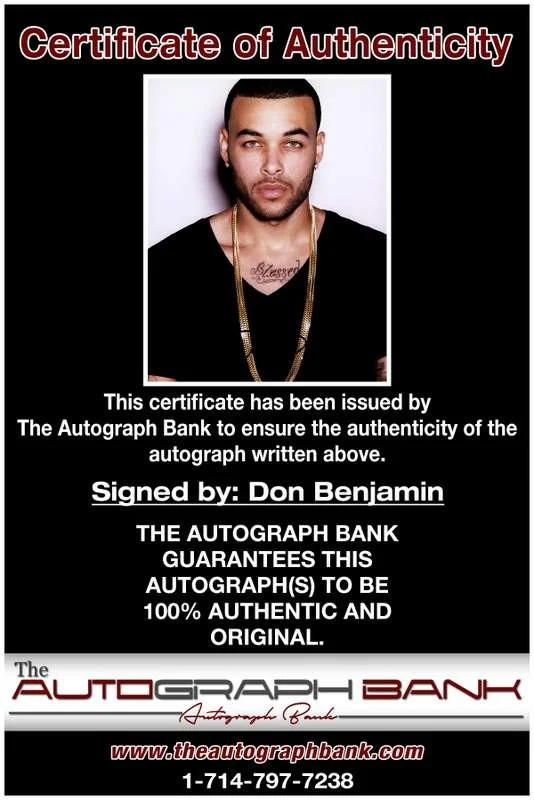 Don Benjamin — Don Benjamin authentic signed rap 8x10 photo W/Certificate Autographed (A00497), image 2