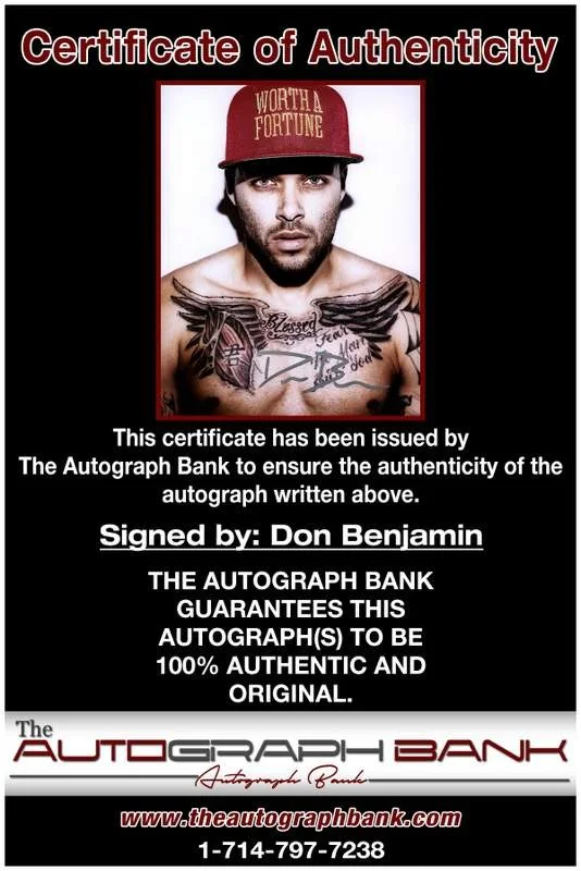 Don Benjamin — Don Benjamin authentic signed rap 8x10 photo W/Certificate Autographed (A00501), image 2