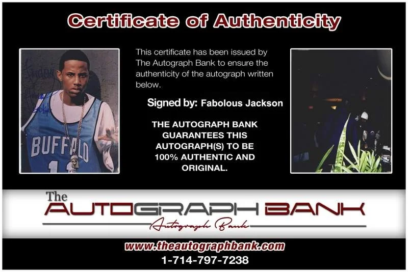 Fabolous — Fabolous Jackson authentic signed rap 8x10 photo W/Certificate Autographed A0309, image 2