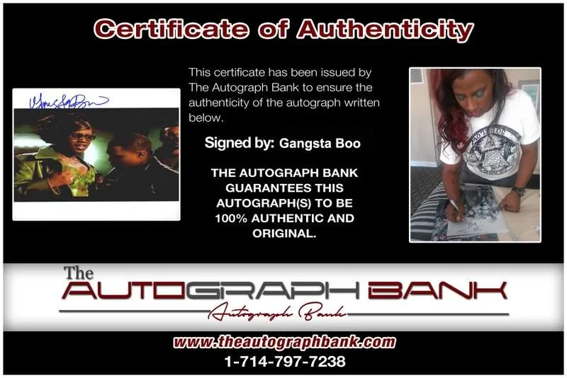 Gangsta Boo — Three Six Mafia Gangsta Boo signed rap 8x10 photo W/Certificate Autographed 0435, image 2