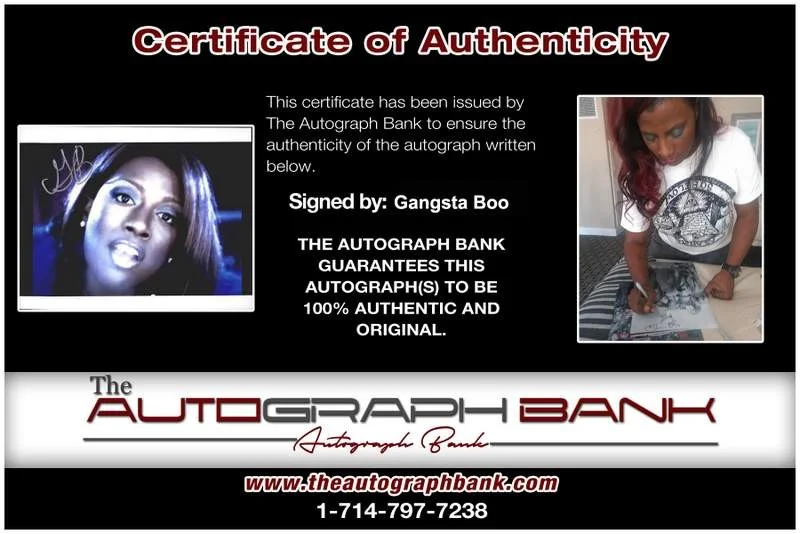 Gangsta Boo — Three Six Mafia Gangsta Boo signed rap 8x10 photo W/Certificate Autographed 0419, image 2