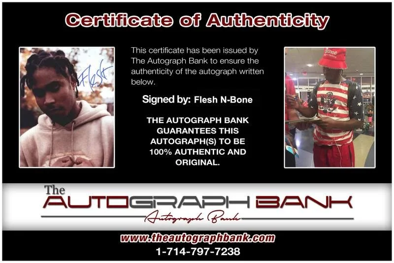 Flesh-N-Bone — BTNH Bone Thugs N Harmony Flesh signed rap 8x10 photo W/Cert Autograph (A0358), изображение 2