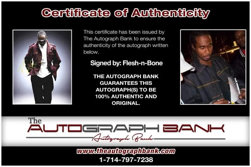 Flesh N Bone — Bone Thugs N Harmony Flesh N Bone authentic signed 8x10 photo |CERT A00495, изображение 2