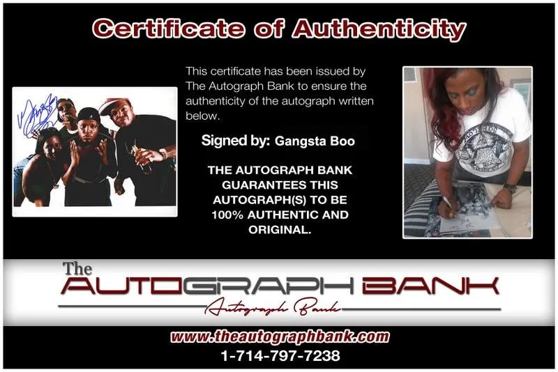 Gangsta Boo — Three Six Mafia Gangsta Boo signed rap 8x10 photo W/Certificate Autographed 0431, image 2