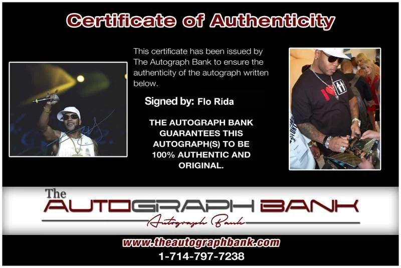 Flo Rida — Flo Rida authentic signed rap 8x10 photo W/Certificate Autographed (A0377), image 2