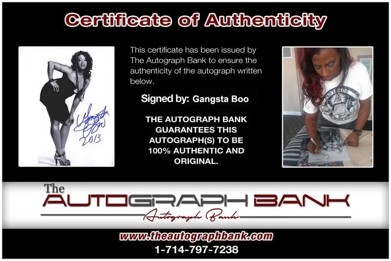 Gangsta Boo — Three Six Mafia Gangsta Boo signed rap 8x10 photo W/Certificate Autographed 0403, image 2