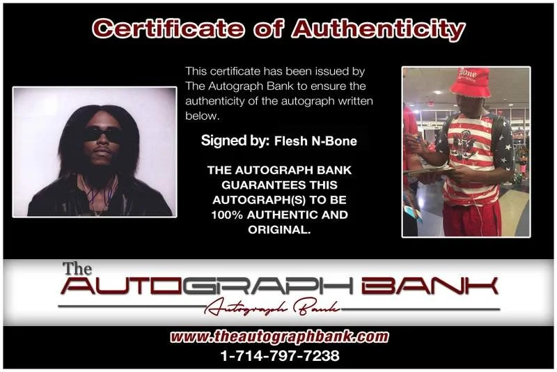 Flesh-N-Bone — BTNH Bone Thugs N Harmony Flesh signed rap 8x10 photo W/Cert Autograph (A0361), изображение 2