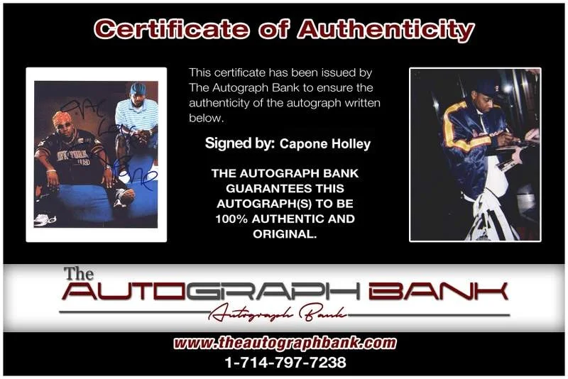 Capone — Capone Holley authentic signed rap 8x10 photo W/Certificate Autographed (A0140), image 2