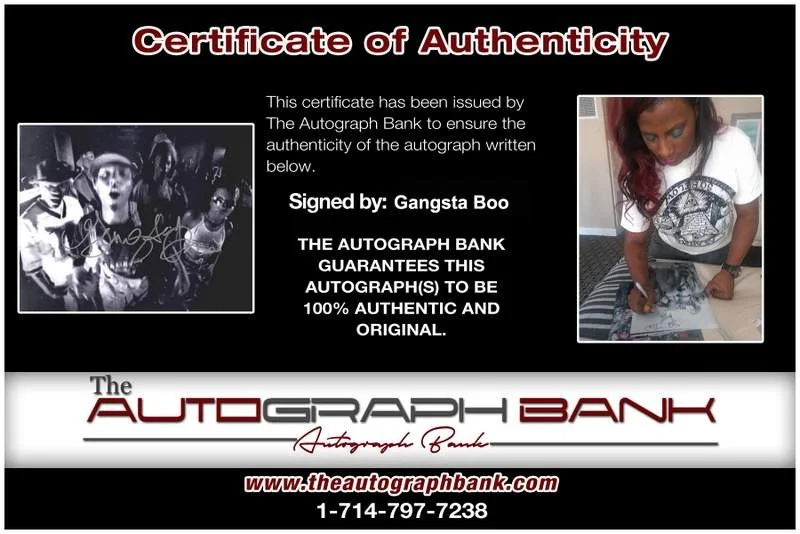Gangsta Boo — Three Six Mafia Gangsta Boo signed rap 8x10 photo W/Certificate Autographed 0434, image 2