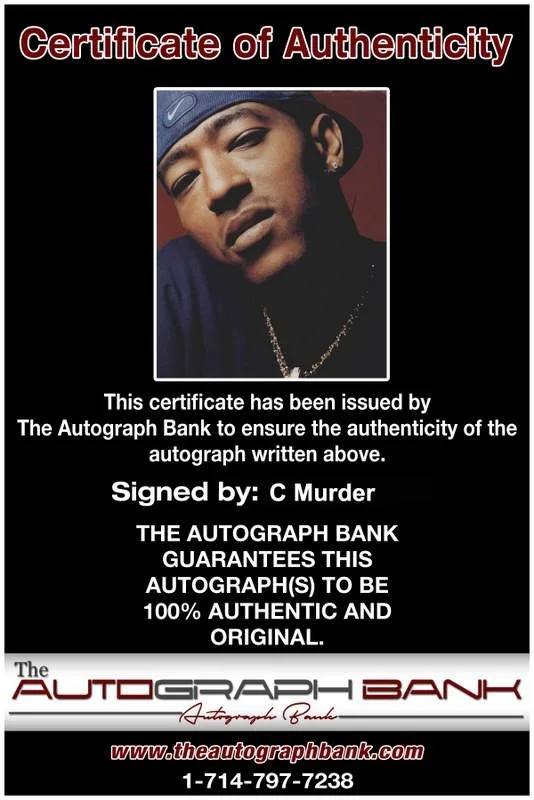 C Murder — C Murder c Miller signed rap 8x10 magazine page W/Certificate Autographed A0008, изображение 2