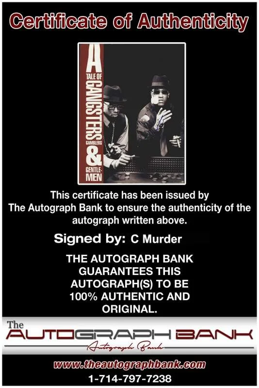 C Murder — No Limit Records C Murder signed rap 8x10 magazine page W/Cert Autographed A4, image 2