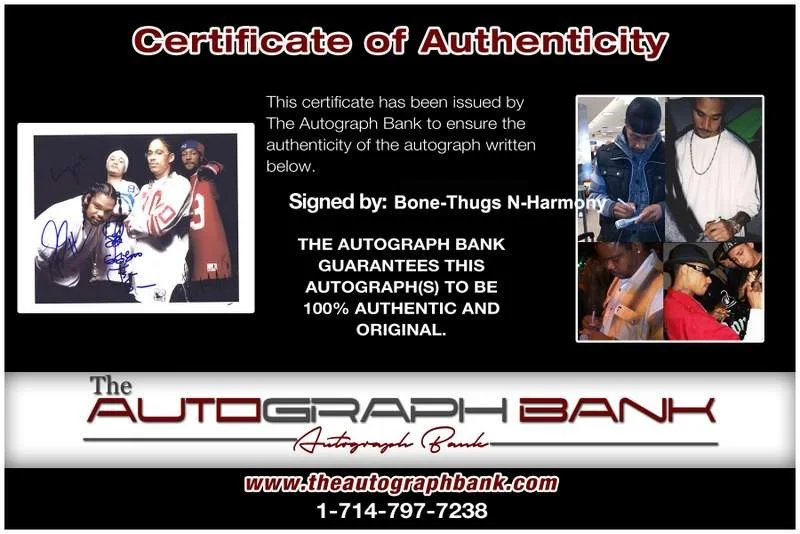 Bone Thugs-N-Harmony — Bone-Thugs N-Harmony authentic signed rap 8x10 photo W/Certificate Autograph 102, image 2