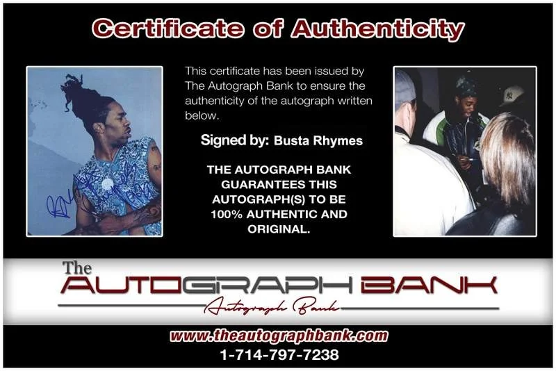 Busta Rhymes — Busta Rhymes authentic signed rap 8x10 photo W/Certificate Autographed (A0126), image 2