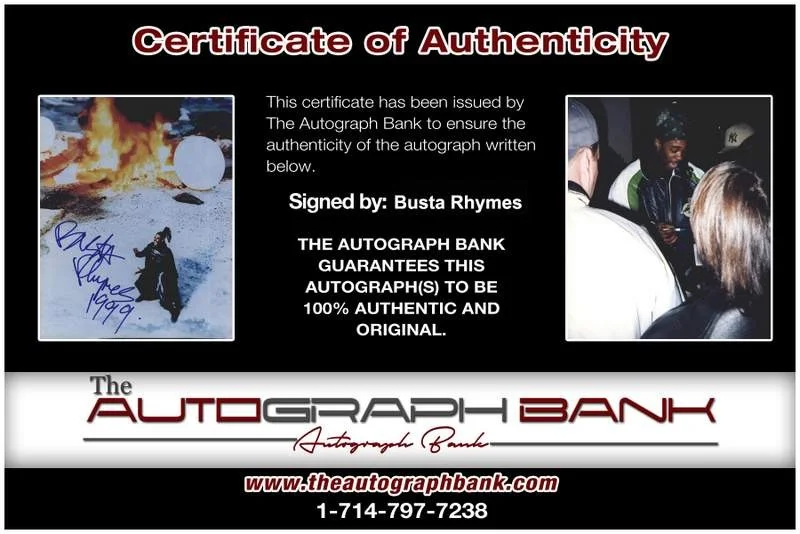 Busta Rhymes — Busta Rhymes authentic signed rap 8x10 photo W/Certificate Autographed (A0127), image 2