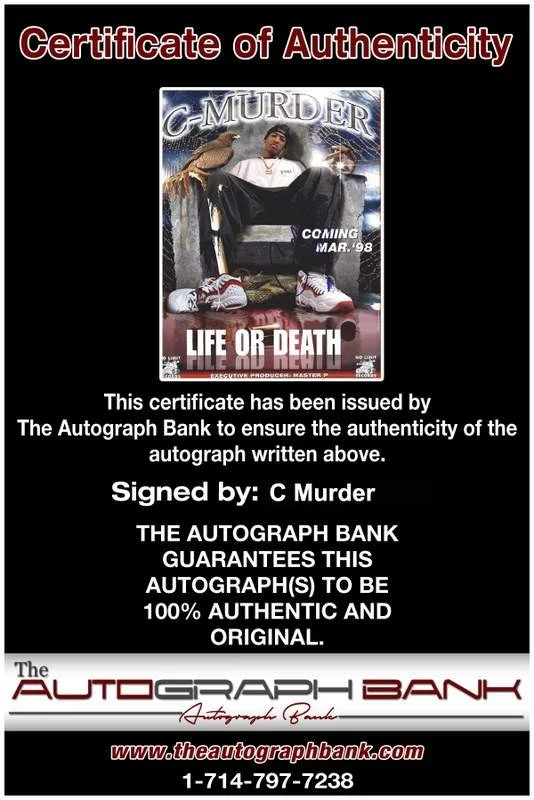 C Murder — C Murder authentic signed TRU 8x10 magazine page W/Certificate (A0005), image 2