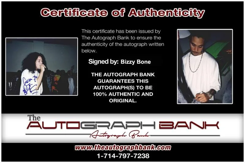 Bizzy Bone — Bone Thugs N Harmony BTNH Bizzy Bone authentic signed rap 8x10 photo 067, image 2