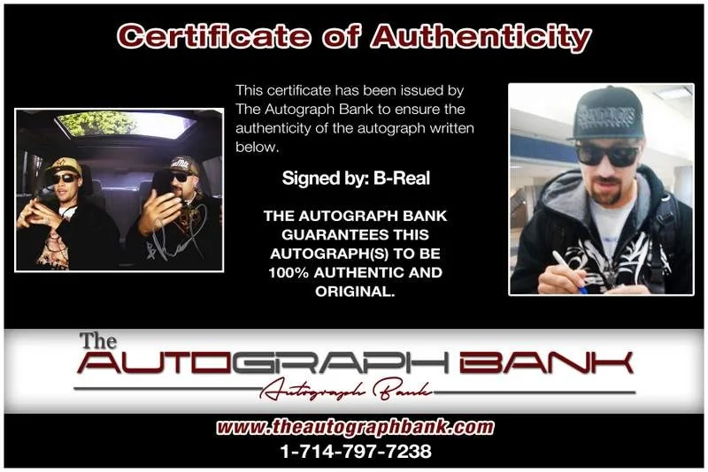 B-Real — Cypress Hill B-Real authentic signed rap 8x10 photo W/Cert Autographed A00609, изображение 2