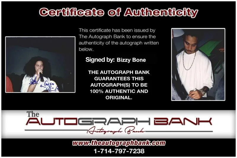 Bizzy Bone — Bone Thugs N Harmony BTNH Bizzy Bone authentic signed rap 8x10 photo 064, image 2