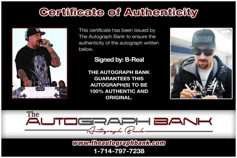 B-Real — Cypress Hill B-Real authentic signed rap 8x10 photo W/Cert Autographed A00543, изображение 2
