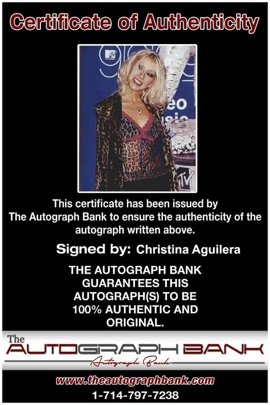 Christina Aguilera — Christina Aguilera authentic signed rap 8x10 photo W/Certificate Autographed 159, изображение 2