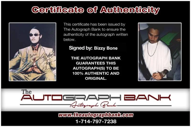 Bizzy Bone — Bone Thugs N Harmony BTNH Bizzy Bone authentic signed rap 8x10 photo 072, image 2