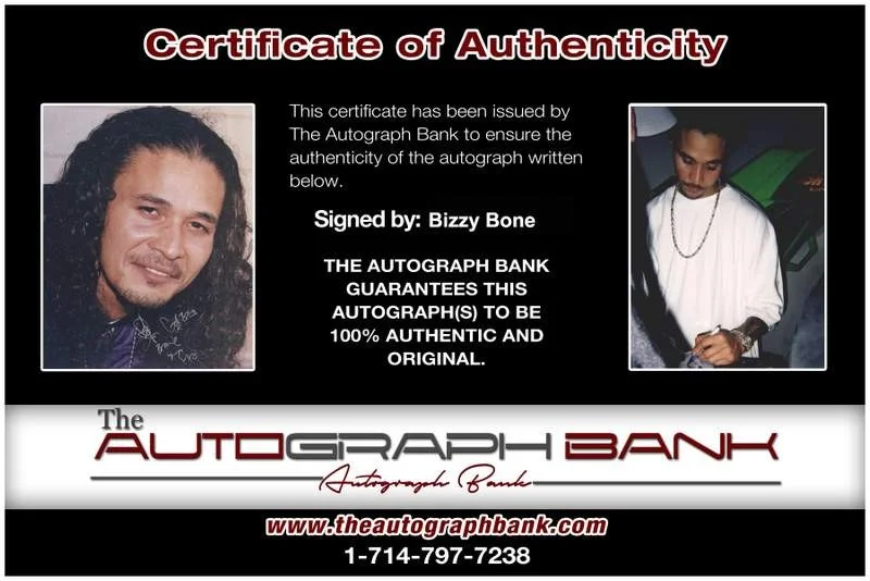 Bizzy Bone — Bone Thugs N Harmony BTNH Bizzy Bone authentic signed rap 8x10 photo 075, image 2