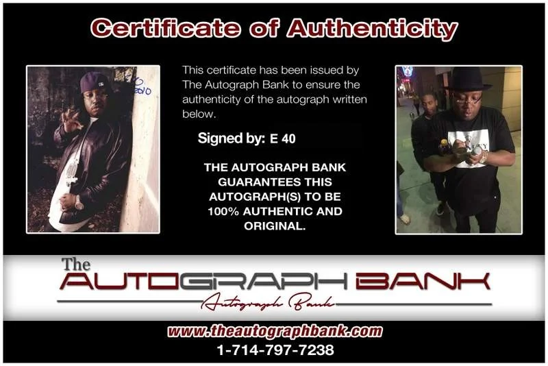 E-40 — The Click E-40 authentic signed rap 8x10 photo W/Certificate Autographed (A0288), image 2