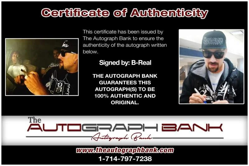 B-Real — Cypress Hill B-Real authentic signed rap 8x10 photo W/Cert Autographed A00537, изображение 2