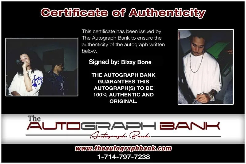 Bizzy Bone — Bone Thugs N Harmony BTNH Bizzy Bone authentic signed rap 8x10 photo 066, image 2
