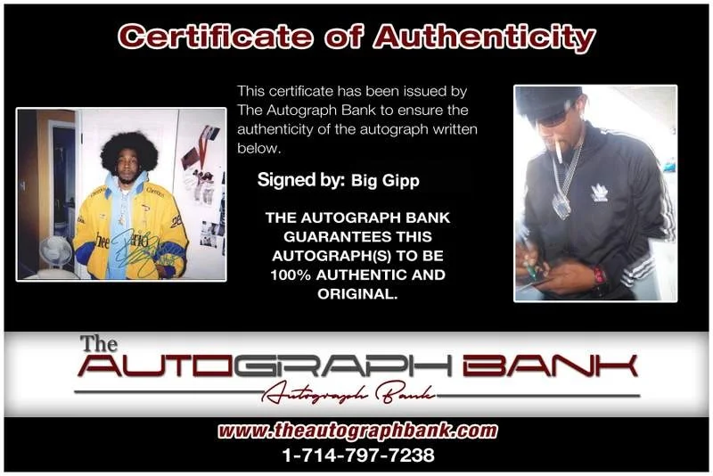 Big Gipp — Goodie Mob Big Gipp authentic signed rap 8x10 photo W/Certificate Autograph 396, изображение 2