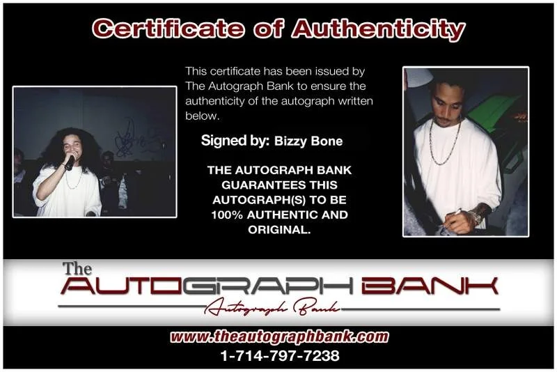 Bizzy Bone — Bone Thugs N Harmony BTNH Bizzy Bone authentic signed rap 8x10 photo 063, image 2