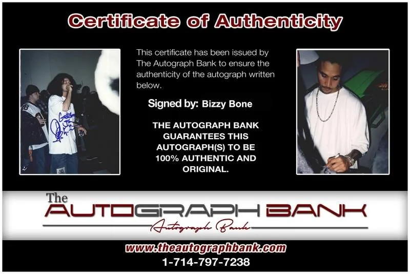 Bizzy Bone — Bone Thugs N Harmony BTNH Bizzy Bone authentic signed rap 8x10 photo 070, image 2