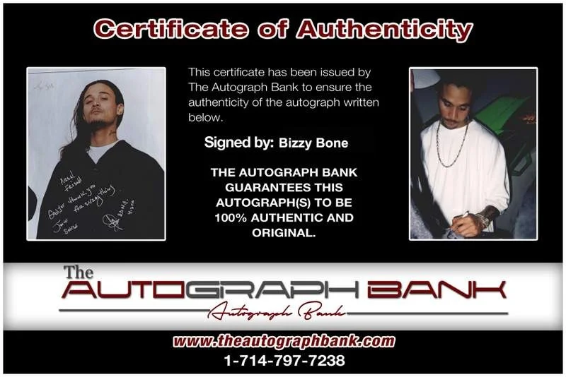 Bizzy Bone — Bone Thugs N Harmony BTNH Bizzy Bone authentic signed rap 8x10 photo 062, image 2