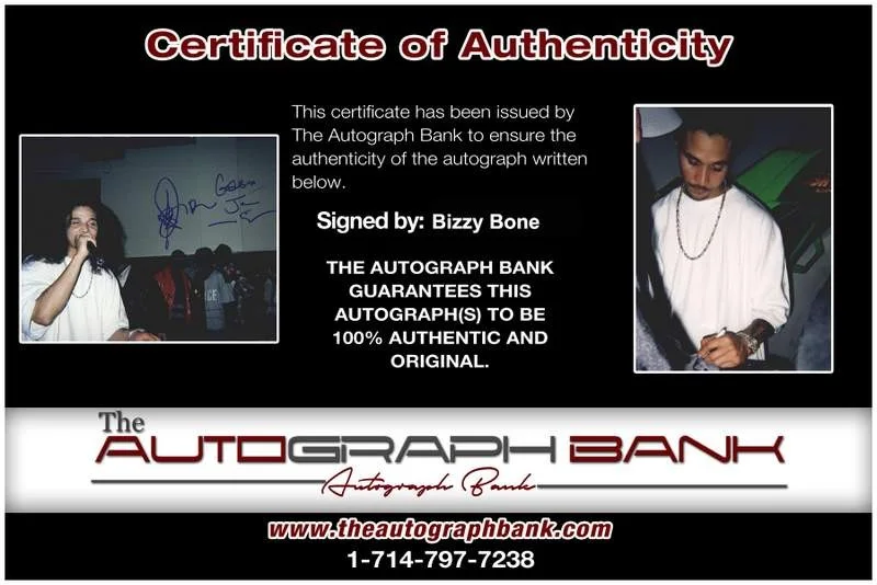 Bizzy Bone — Bone Thugs N Harmony BTNH Bizzy Bone authentic signed rap 8x10 photo 069, image 2