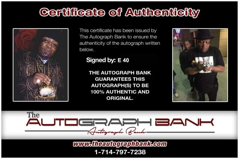 E-40 — The Click E-40 authentic signed rap 8x10 photo W/Certificate Autographed (A0281), image 2