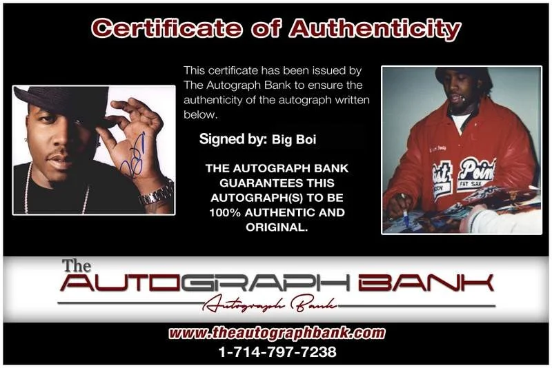 Big Boi — Outkast Big Boi authentic signed rap 8x10 photo W/Certificate Autographed 48, image 2