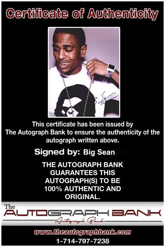 Big Sean — Big Sean authentic signed rap 8x10 photo W/Certificate Autographed (A0053), изображение 2