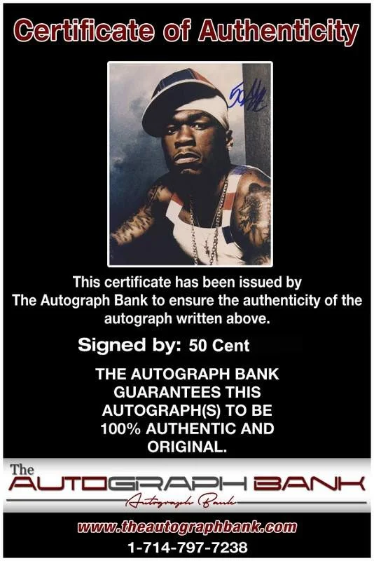50 Cent — G-Unit 50 Cent authentic signed rap 8x10 photo W/Certificate Autographed (A0021), image 2