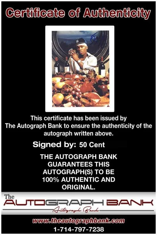 50 Cent — G-Unit 50 Cent authentic signed rap 8x10 photo W/Certificate Autographed (A0018), image 2