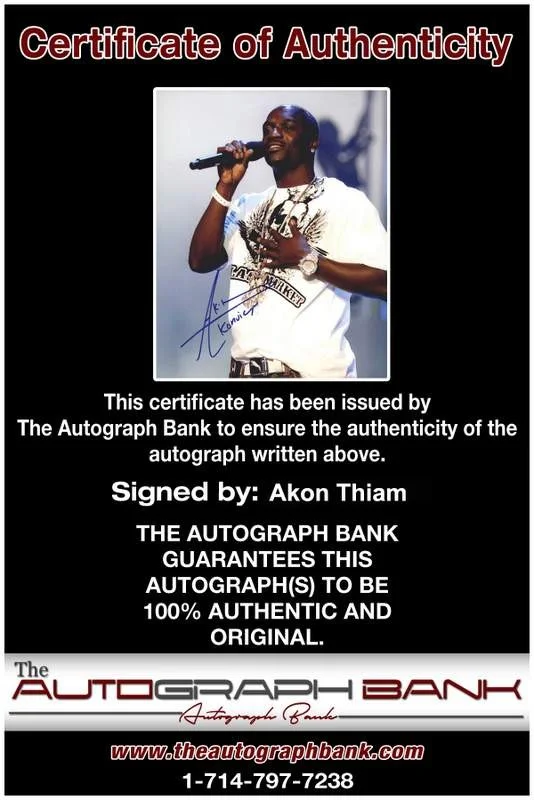 Akon — Akon authentic signed rap 8x10 photo W/Certificate Autographed (A0000), изображение 2