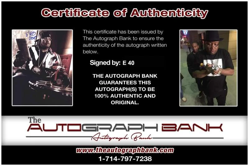 E-40 — The Click E-40 authentic signed rap 8x10 photo W/Certificate Autographed (A0282), image 2