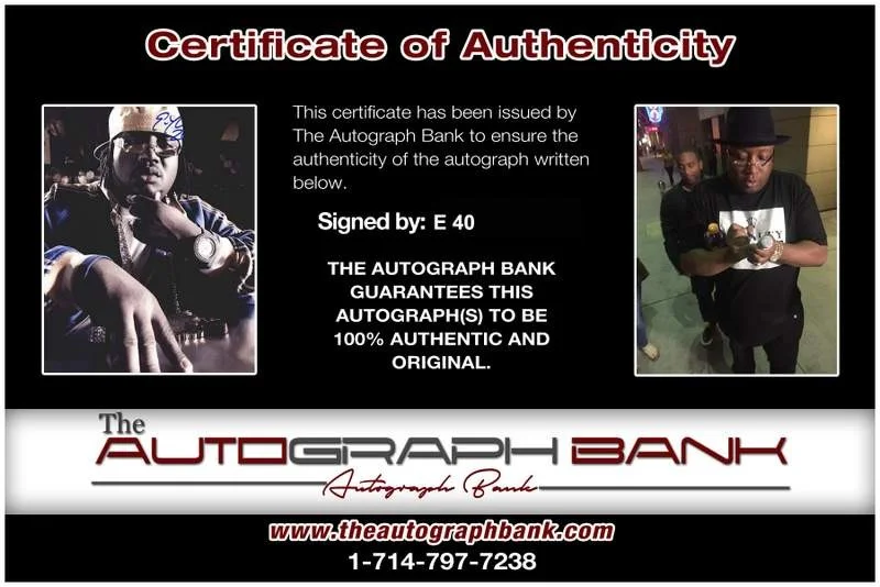 E-40 — The Click E-40 authentic signed rap 8x10 photo W/Certificate Autographed (A0287), image 2