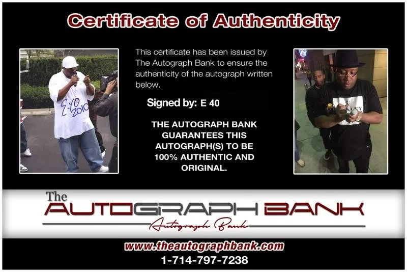 E-40 — The Click E-40 authentic signed rap 8x10 photo W/Certificate Autographed (A0285), image 2