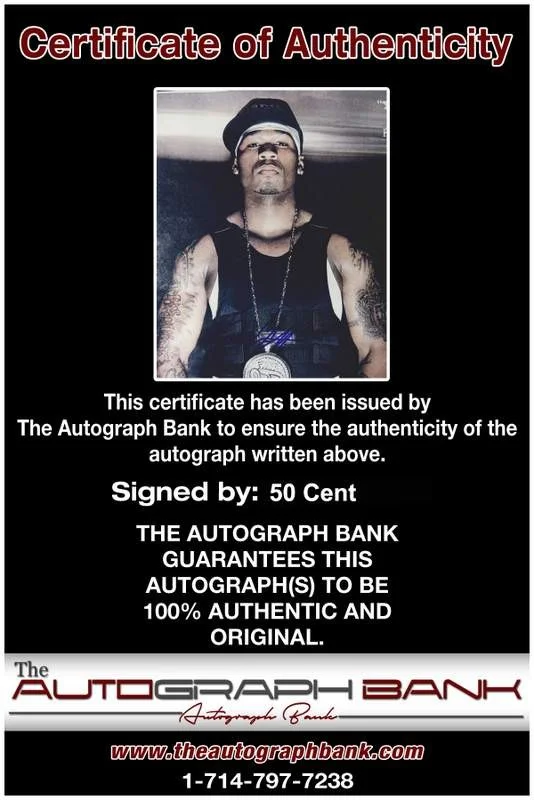 50 Cent — G-Unit 50 Cent authentic signed rap 8x10 photo W/Certificate Autographed (A0015), image 2