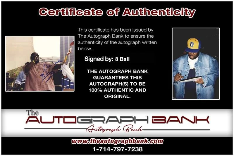 8 Ball — 8 Ball authentic signed rap 8x10 photo W/Certificate Autographed (A0024), image 2