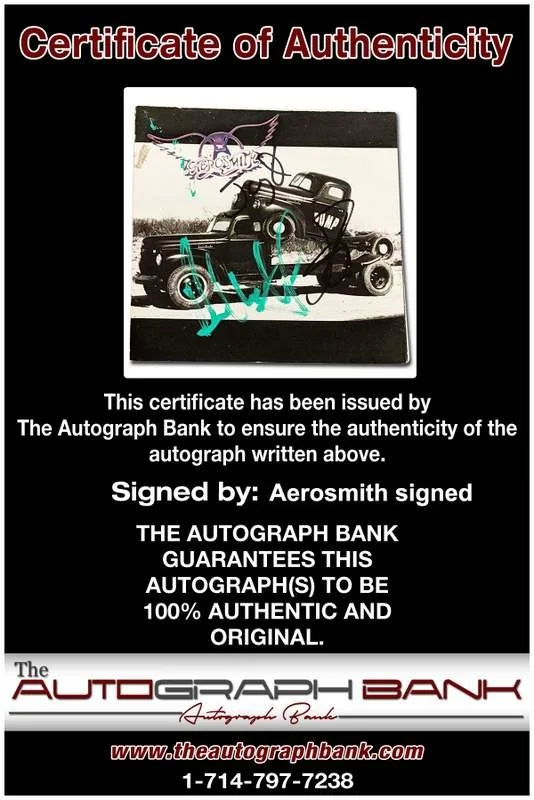 Steven Tyler, Brad Whitford, Joey Kramer — Aerosmith Steven Tyler Whitford Kramer Signed signed CD booklet W/Cert Autograph, image 2
