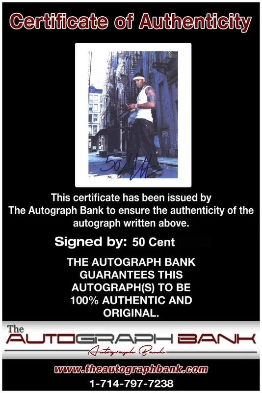 50 Cent — G-Unit 50 Cent authentic signed rap 8x10 photo W/Certificate Autographed (A0020), image 2