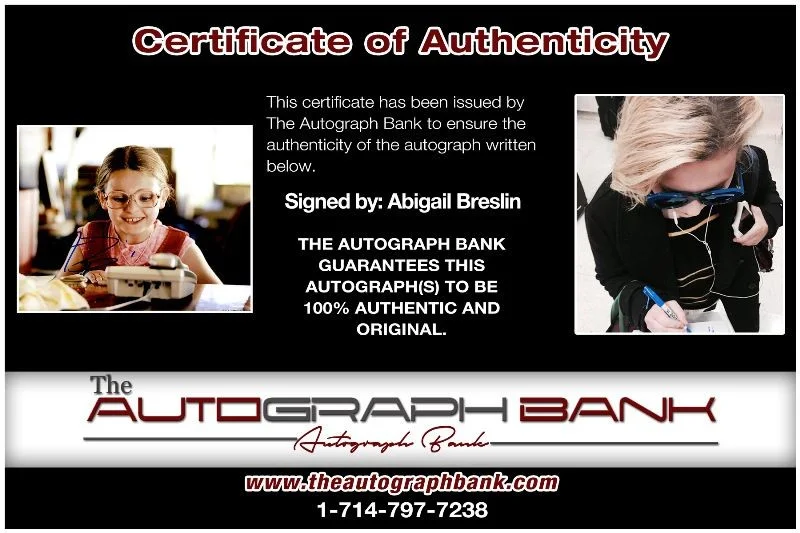 Abigail Breslin — Abigail Breslin authentic signed celebrity 8x10 photo W/Cert Autographed 2616a, изображение 2