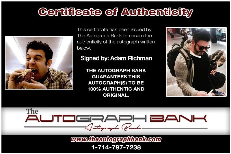 Adam Richman — Adam Richman authentic signed celebrity 8x10 photo W/Cert Autographed 2616e, изображение 2